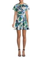 Alexis Reede Floral-print Twist A-line Dress