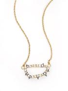 Alexis Bittar Elements Punk Crystal Spiked Link Pendant Necklace