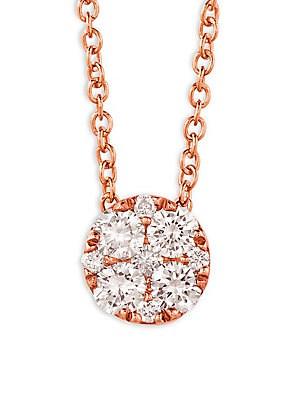 Le Vian 14k Strawberry Gold And Vanilla Diamond Circle Pendant Necklace