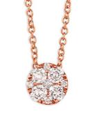 Le Vian 14k Strawberry Gold And Vanilla Diamond Circle Pendant Necklace