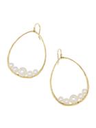 Ippolita Nova Large 18k Yellow Gold & Pearl Drop Hoop Earrings