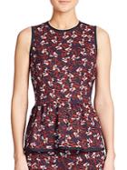 Mother Of Pearl Finch Blossom-print Peplum Top