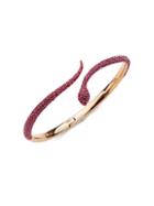 Leslie 18k Rose Gold & Swarovski Crystal Snake Cuff Bracelet