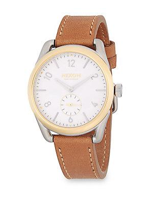 Nixon C39 Stainless Steel And Leather-strap Watch