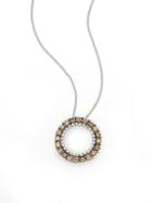 Effy 0.92 Tcw Diamond & 14k White Gold Ring Pendant Necklace