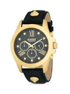 Versus Versace Goldtone Stainless Steel & Leather Strap Chronograph Watch