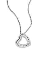 Effy Balissima Sterling Silver And Diamond Heart Pendant Necklace