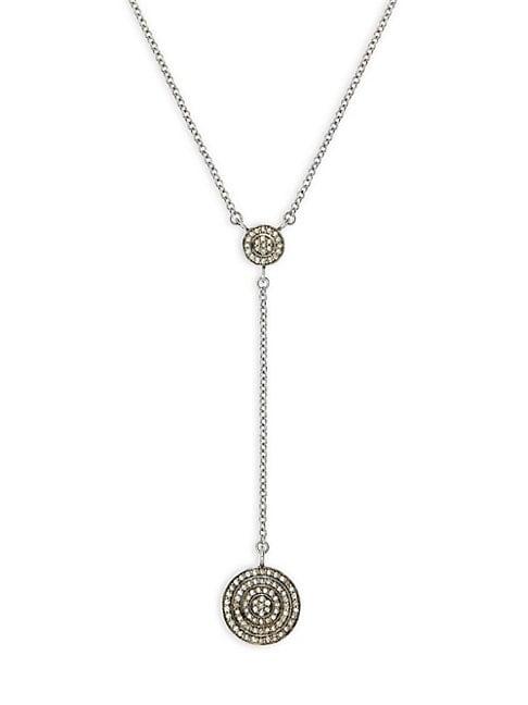 Bavna Sterling Silver & Diamond Y-drop Circle Pendant Necklace