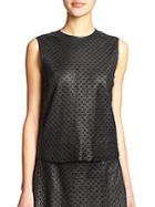Theory Mowita Laser-cut Leather Tank
