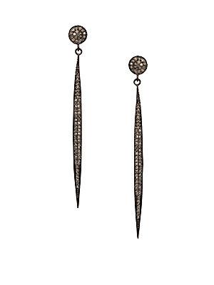 Adornia Melangia Diamond And Silver Drop Earrings
