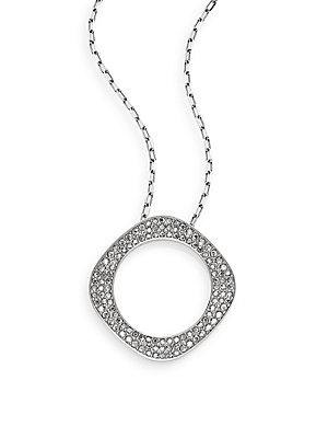 Vio Swarovski Crystal Pav&eacute; Geometric Pendant Necklace/silvertone
