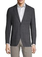 Saks Fifth Avenue Made In Italy Windowpane Two-button Sportcoat