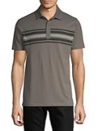 Saks Fifth Avenue Striped Front Cotton Polo
