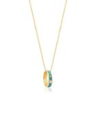 Gabi Rielle 22k Goldplated & White Crystal Ring Pendant Necklace