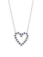Diana M Jewels Bridal Sapphire & White Gold Heart Pendant Necklace