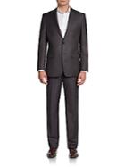 Versace Collection Regular-fit Shadow-striped Wool Suit