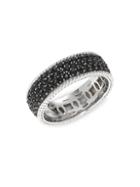 Effy Sterling Silver & Black Sapphire Band Ring