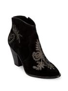 Ash Embroidered Leather Booties