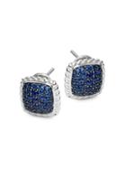 Effy Sterling Silver & Blue Sapphire Stud Earrings