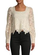 Lea & Viola Long-sleeve Lace Top