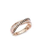 Effy 14k Rose Gold And Diamond Crossover Ring