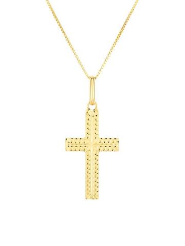 Sphera Milano 14k Yellow Gold Italian Cross Pendant Necklace