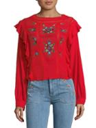 Free People The Amy Embroidered Top