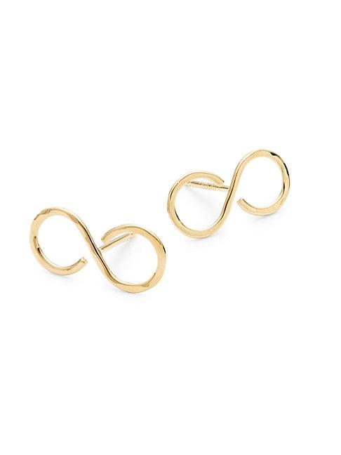 Saks Fifth Avenue 14k Yellow Gold Infinity Stud Earrings