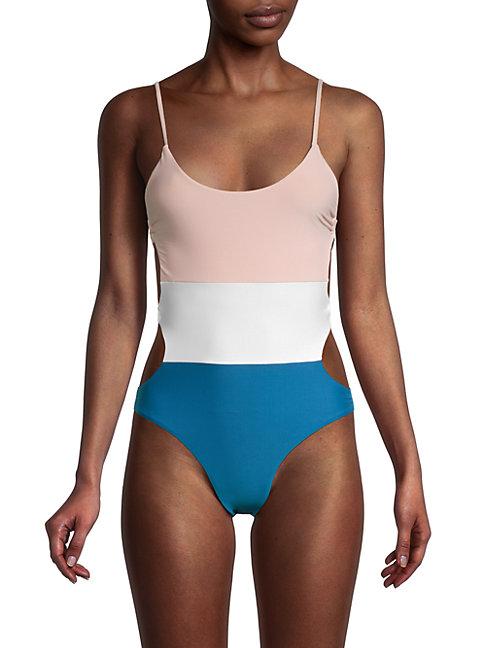 Pilyq Colorblock Cutout One-piece Swimsuit