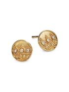 Legend Amrapali Heritage Moon 18k Gold & Diamond Stud Earrings
