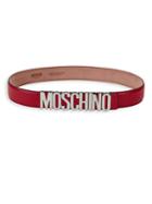 Moschino Nichel Galavan Leather Belt