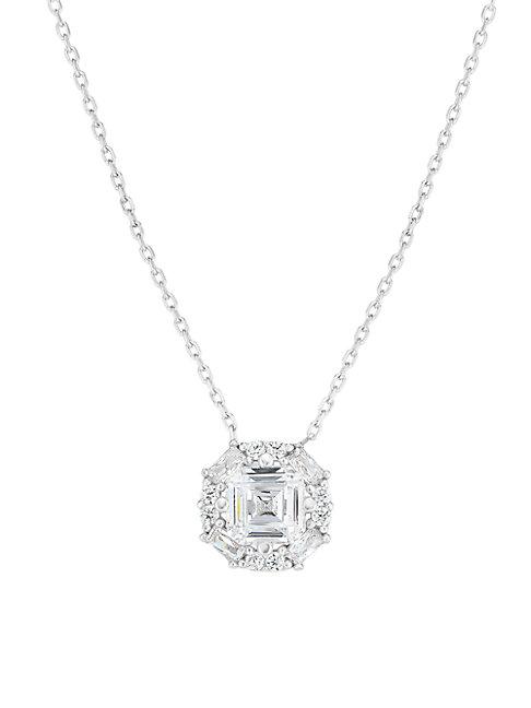 Chloe & Madison Fancy Sterling Silver & Crystal Pendant Necklace