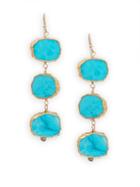 Alanna Bess Turquoise Three-tiered Drop Earrings