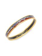 Herm S Vintage Belt Enamel Bangle Bracelet