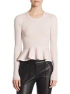 A.l.c. Alex Peplum Wool-blend Crewneck