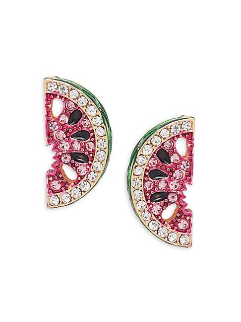 Ava & Aiden Goldtone & Cubic Zirconia Watermelon Slice Earrings