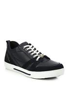 Versace Collection Vernice Vitello Leather & Suede Sneakers