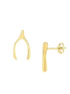 Saks Fifth Avenue 14k Gold Wishbone Stud Earrings