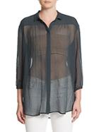 Atm Anthony Thomas Melillo Sheer Button-front Shirt