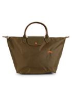Longchamp Winged Leather-trim Tote