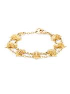 Temple St. Clair Yellow Gold & Diamond Scarab Charm Bracelet