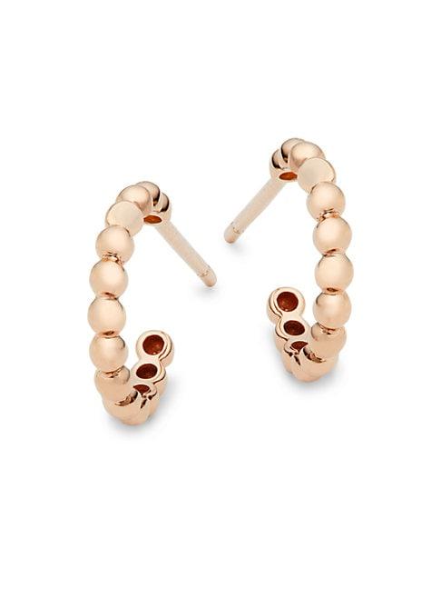 Nephora 14k Rose Gold Hoop Stud Earrings