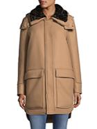 Moncler Hooded Fur Coat