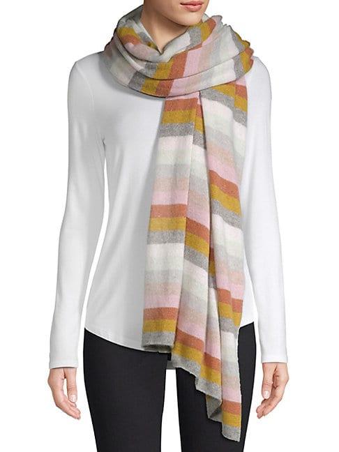 White + Warren Stripe Cashmere Travel Wrap Scarf