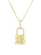 Chloe & Madison 14k Goldplated Sterling Silver & Crystal Padlock Pendant Necklace