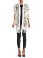 Valentino Lace Open-front Poncho