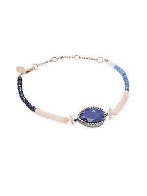 Meira T Beaded Lapis Lazuli And 14k Rose Gold Bracelet