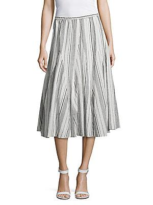 Saks Fifth Avenue Striped Flared Skirt