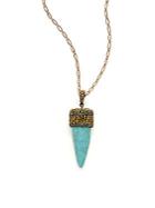Cara Beaded Horn Tooth Pendant Necklace