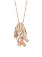 Effy 14k Tri-tone Gold & Diamond Pendant Necklace